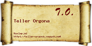 Teller Orgona névjegykártya